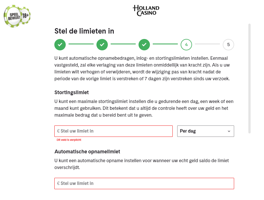 Stel de limieten in Holland Casino Online Stel de limieten in Holland Casino Online